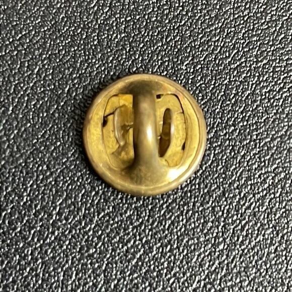 Gold Tone Easter Bunny Rabbit Pin with Blue Rhinestone Eyes - Picture 7 of 7